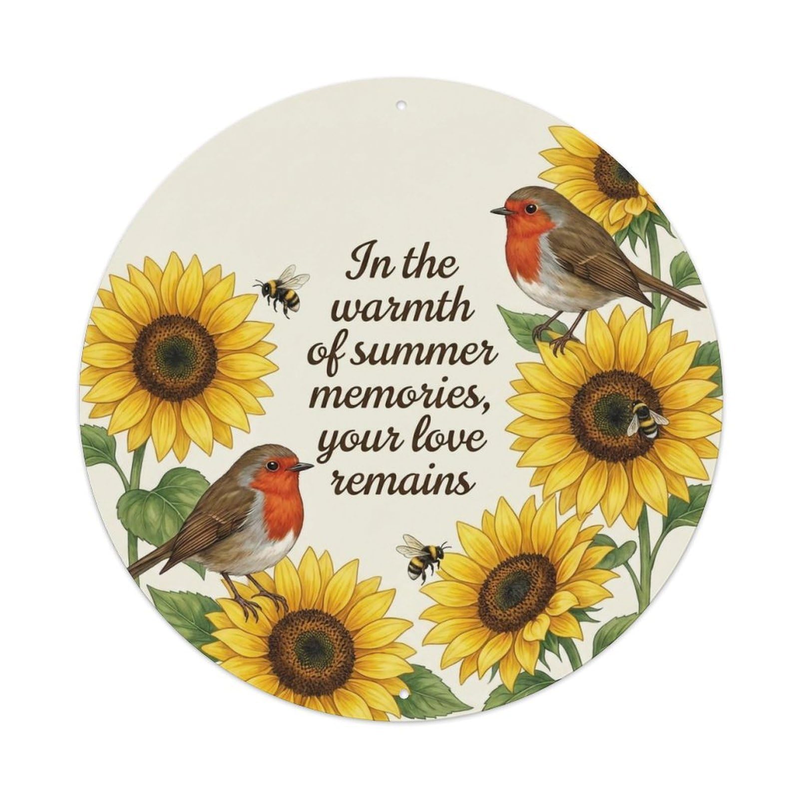 Okahys 8X8inch(20X20cm) European Robin Garden Sign Heaven Love Summer Metal Tin Sign