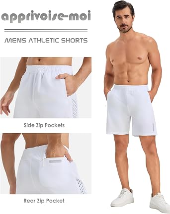 Running Shorts for Men Athletic Shorts Casual Hiking Basketball 7/ 5