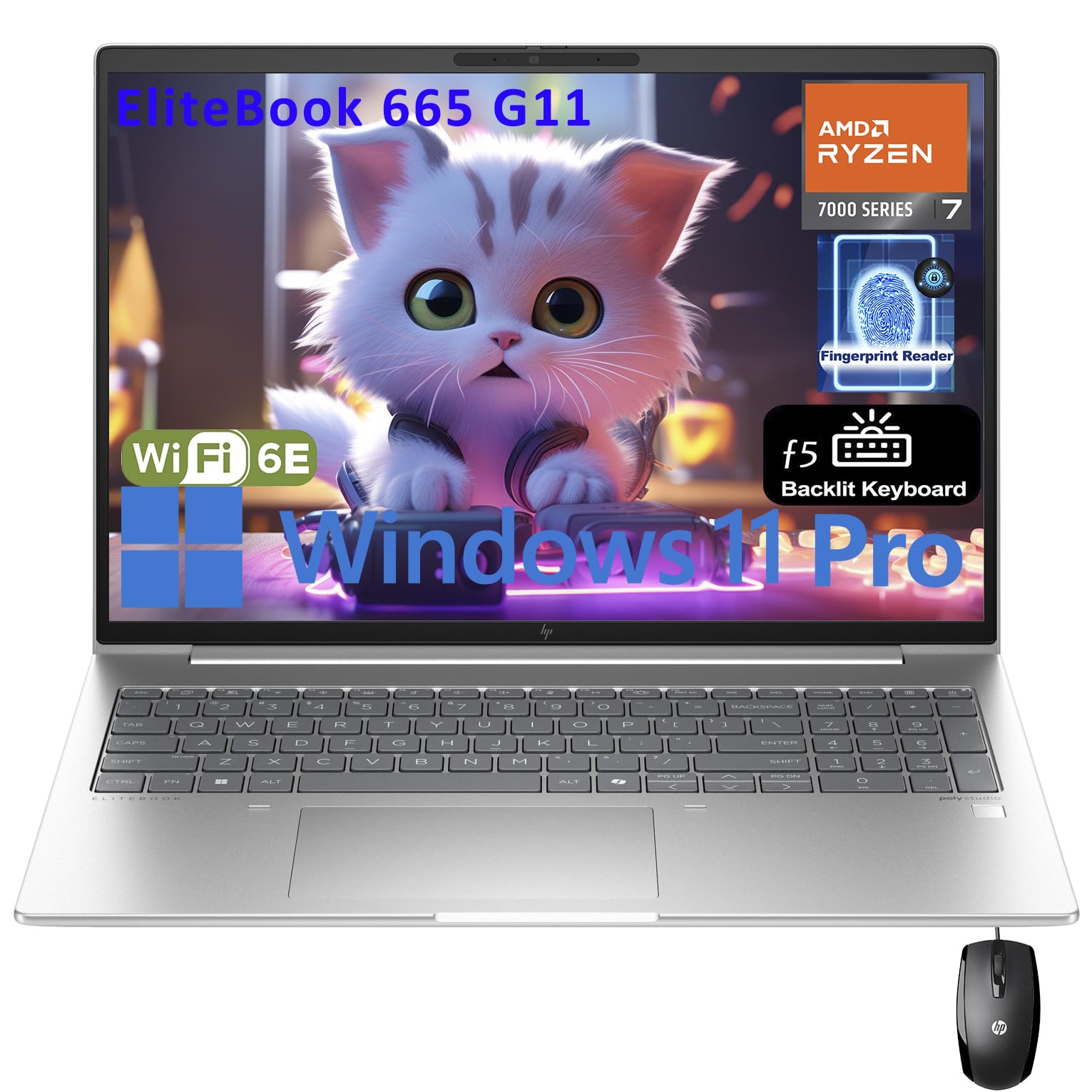 HP EliteBook 640 G9 14" FHD Business Laptop, Intel Core i5-1235U, 16GB RAM, 256GB PCIe SSD, Backlit Keyboard, Fingerprint Reader, 720p Camera, Wi-Fi 6E, Win 10 Pro, Silver, 32GB USB Card