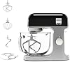 Kenwood kMix Stand Mixer for Baking, Stylish Kitchen Mixer with K-beater, Dough Hook and Whisk, 5L Glass Bowl, 1000 W, Black & FDP65.180SI 2 in 1 Food Processor Multipro Express, Silver