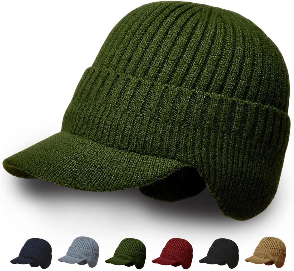 Cozy Head Beanie, 2026 New Winter Knit Beanies with Brim and Ear Flaps for Unisex