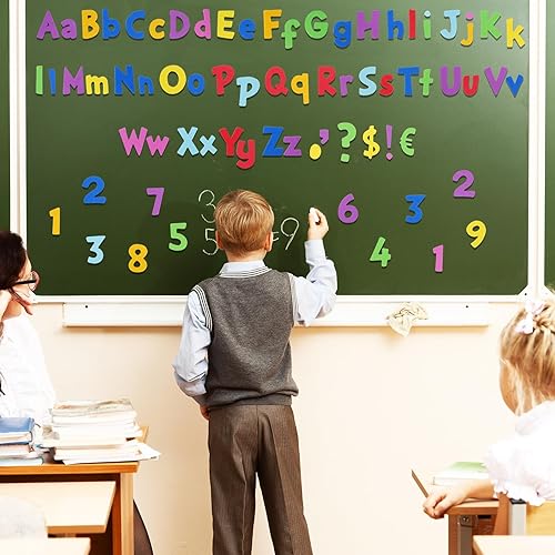 Miniatura 7 de AnyDesign 680 calcomanías coloridas de espuma de letras y números, autoadhesivas, calcomanías decorativas para manualidades, tarjetas de