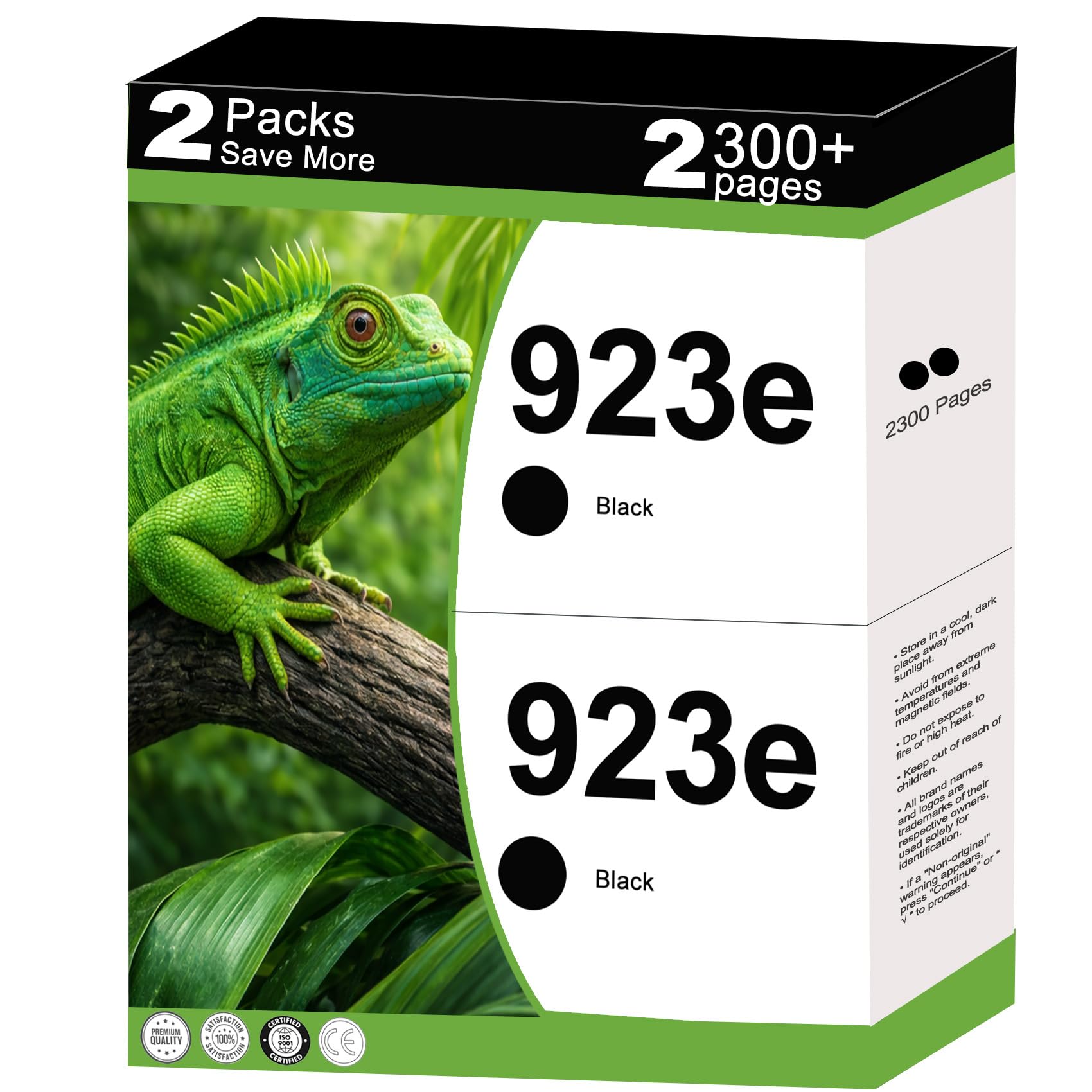 Photo 1 of 923e 923XL Ink Cartridges Compatible Replacement for HP 923 XL Fit for OfficeJet 8120 8122 8123 8124 8125 8130 8132 8124e Pro 8135e 8138e 8139e 8130e 8132e 8134e Printer with V25.2.1 Chip 2-Pack Black