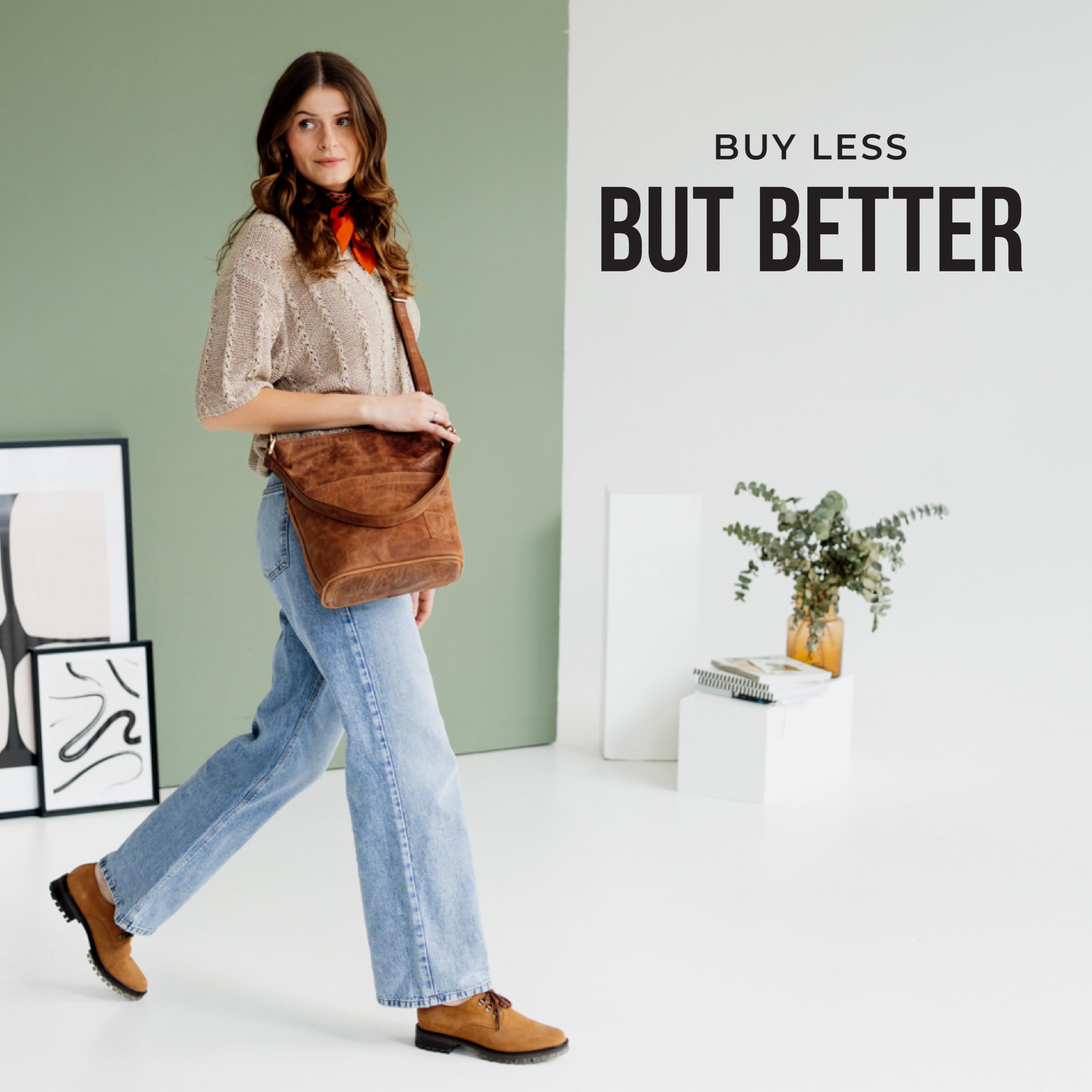Berliner Bags Vintage Schultertasche Sofia, Umhängetasche mit 2 Riemen aus Leder, Handtasche für Frauen - Braun