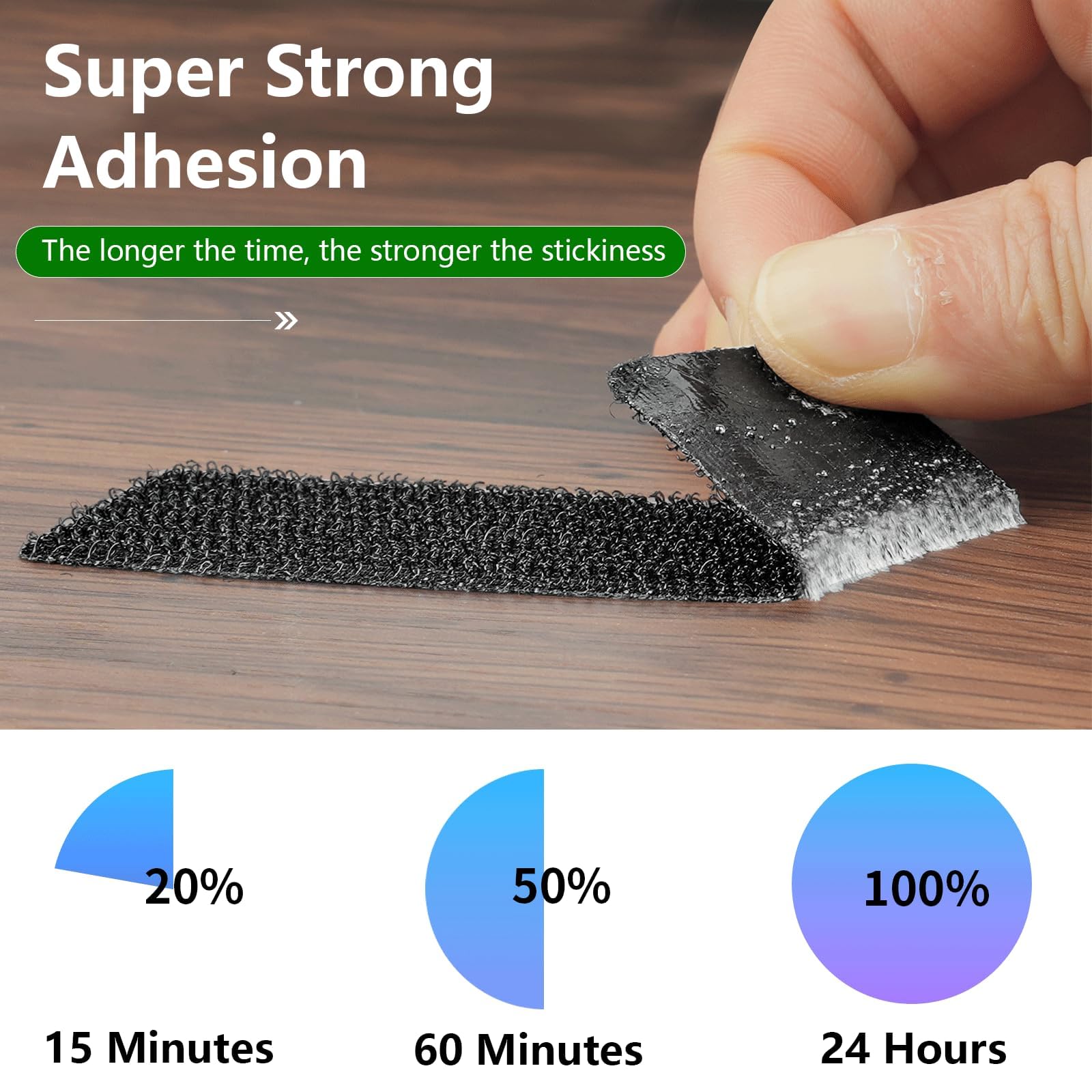 elzle 10 Pièces Scratch Autocollant Double Face Extra Fort, 3 X 10cm Adhésif Puissant Bande, Bandes de Scratch Autocollantes pour Tapis,Cadre Photos Et L'Artisanat,Maison,Bureau - 3