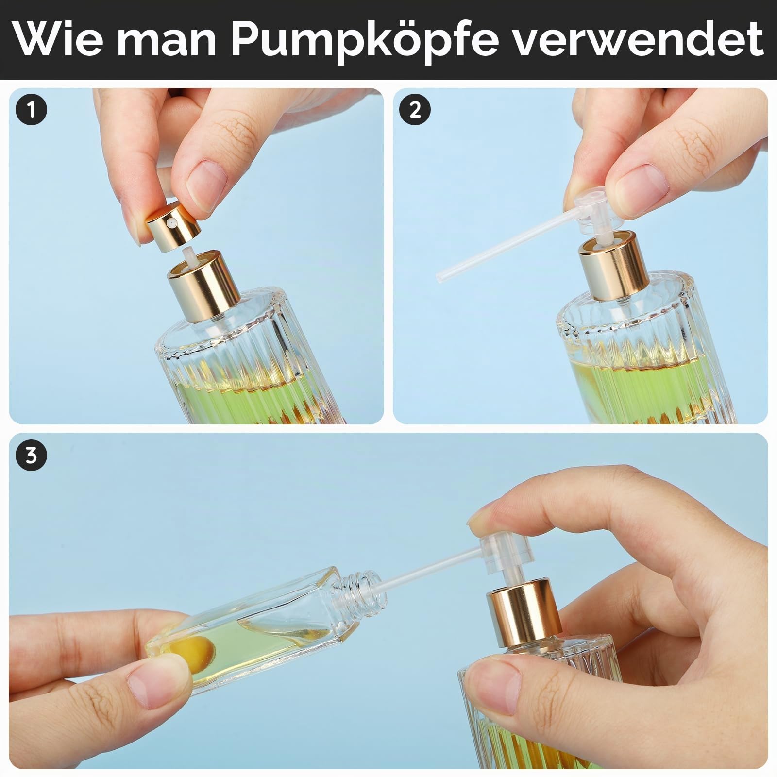 Segbeauty Parfümnachfüll Werkzeug Set, Parfum Spritze 5ml, Metall Trichter, Pipette, Pump, Transfer Werkzeug für Parfum Zerstäuber für Unterwegs (Blau) Kosmetik