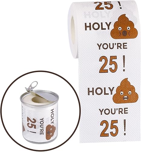 Regalos de feliz cumpleaños 25 para hombres y mujeres, rollo de papel higiénico divertido de 3 capas, regalo divertido de cumpleaños de 25 años,
