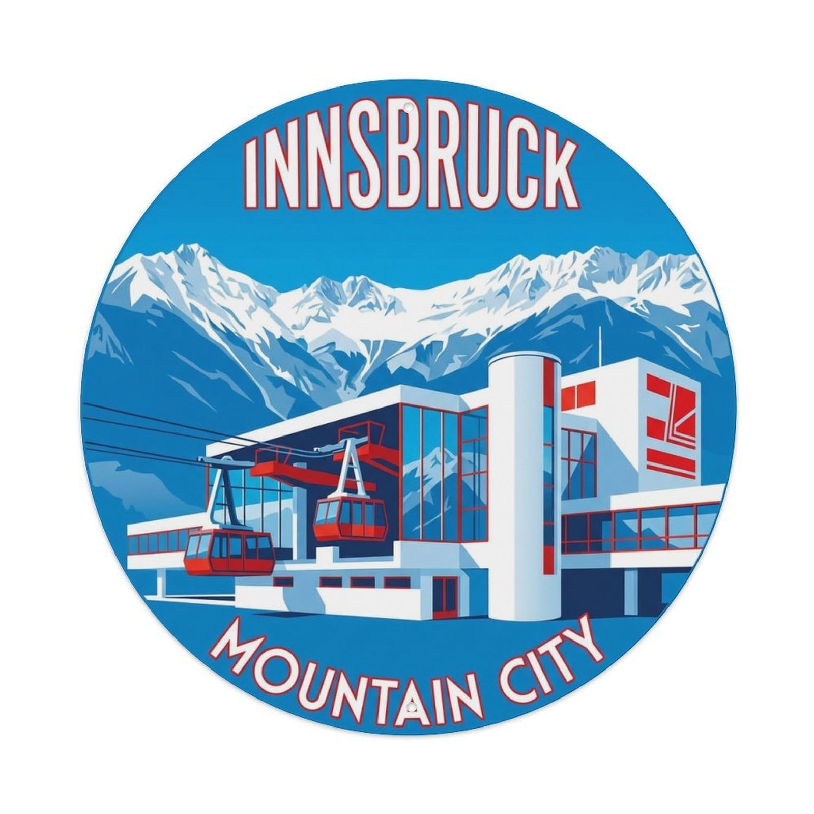 Vintage Travel Innsbruck Austria Modern Metal Tin Sign