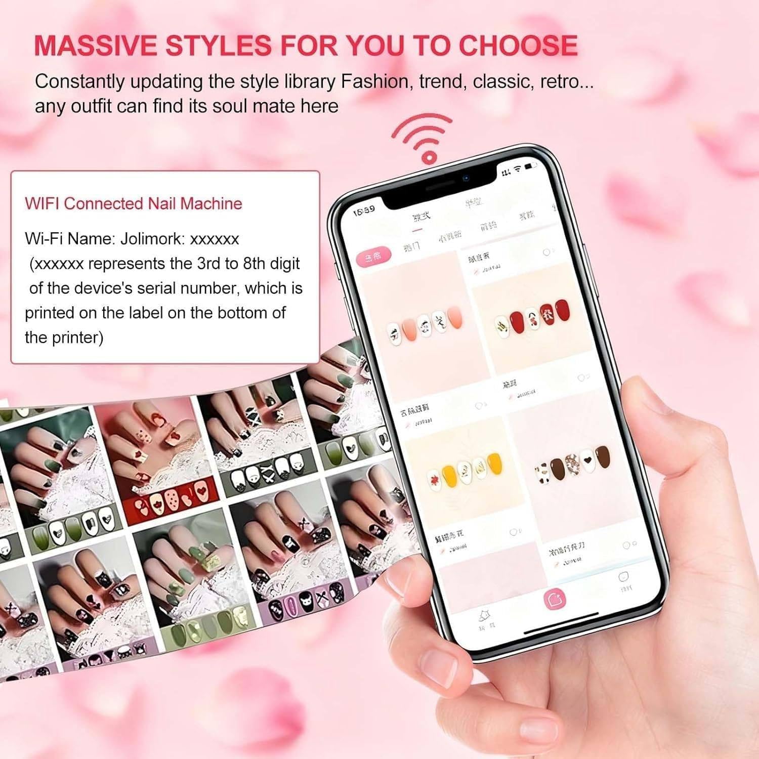 Drukarka 3D do zdobienia paznokci, cyfrowa drukarka 3D do paznokci, automatyczna maszyna do manicure o rozdzielczości 4800 DPI do fotorealistycznych, spersonalizowanych zdobień manicure