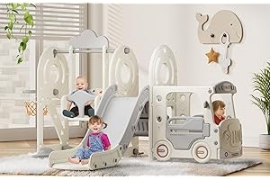 5-in-1 Toddler Slide and Swing Set: A Multisensory Playground Adventure