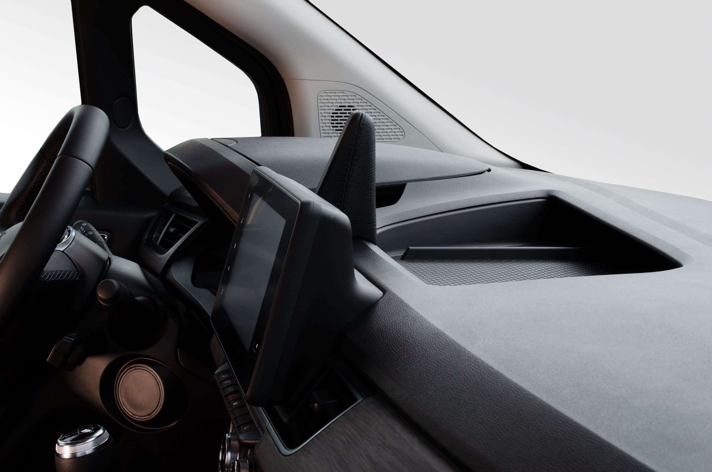 KUDA Handyhalterung passend für Renault Kangoo/Nissan Townstar ab 2021 - Telefonkonsole für Smartphones, Handy, Navi und mehr - Kunstlederkonsole, Schwarz, 8045