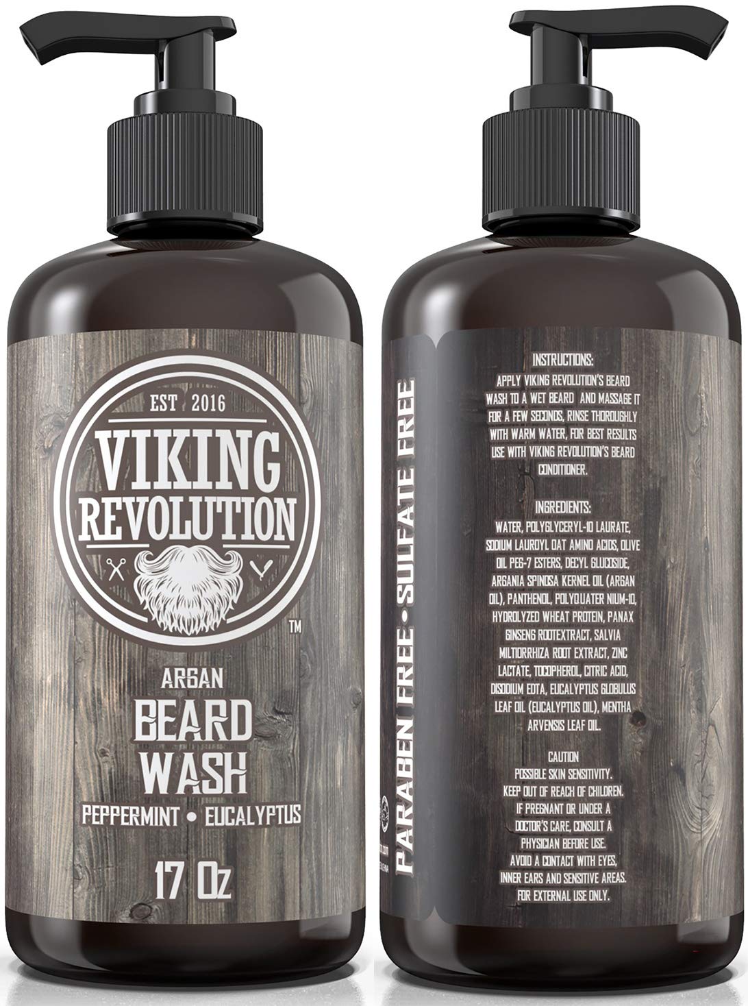 Viking Revolution, Beard Shampoo, Natural Beard Wash With Argan & Jojoba Oils, Softens & Strengthens - Image 2