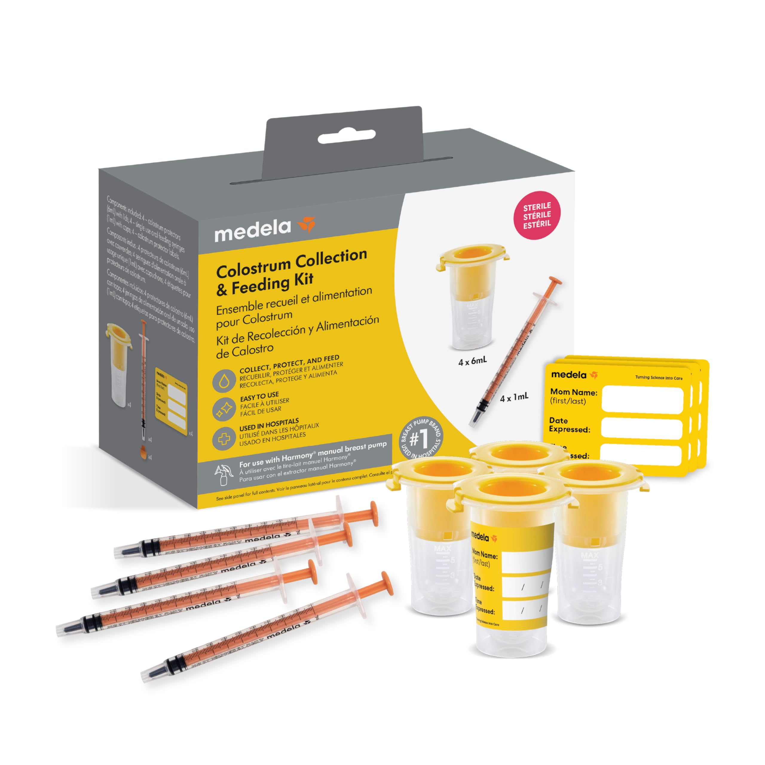Medela Colostrum Collection and Feeding Kit, Includes Colostrum Collectors and Oral Feeding Syringes, Collect, Store & Feed, Sterile - 1