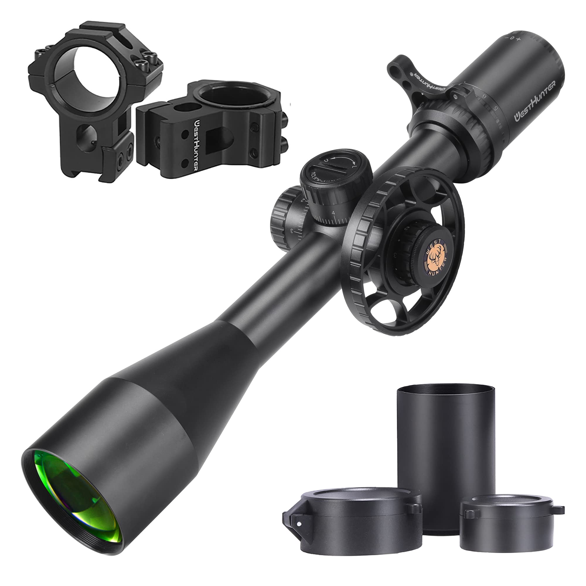 WestHunter Optics TD 5-25x50 SFIR FFP Precisión Miras Telescópicas, Exclusivo para Competiciones Deportivas de Larga Distancia | Dovetail Shooting Kit B