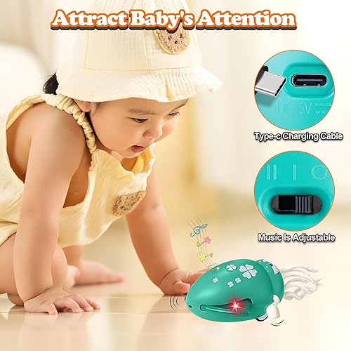 Miniatura 5 de Juguetes eléctricos de pulpo bailarín para bebé, juguete automático de calamar con iluminación y música, pulpo gateando, juguetes sensoriales para