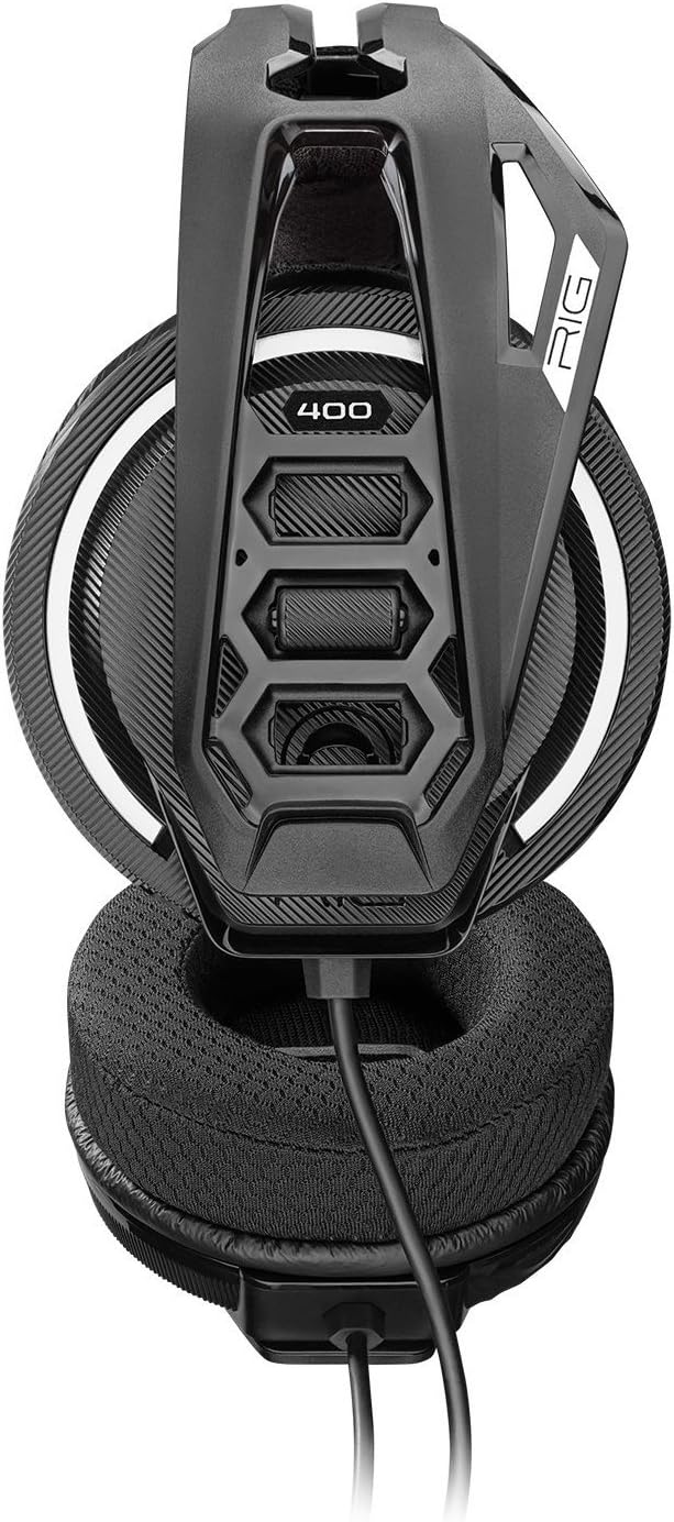 Plantronics RIG 400LX Stereo Surround Sound Gaming Headset for Xbox One with Dolby Atmos and LX1 Adapter, Black