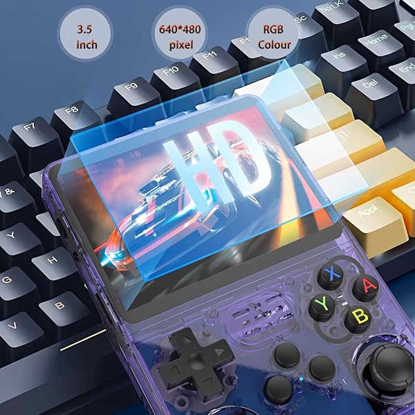 Deluisho R36S Console di gioco portatile retrò, console di gioco retrò, schermo IPS da 3,5 pollici 640 x 480 pixel HD Console di gioco palmare retrò, scheda TF XXGB 20.000 giochi retrò, emulatori - 5