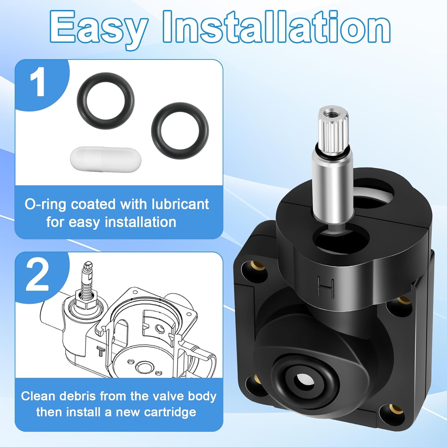 47080000 Pressure Balance Cartridge, Compatible with Tempress II Pressure Balancing Tub and Shower Valve, for Grohe Shower Cartridge Replacement