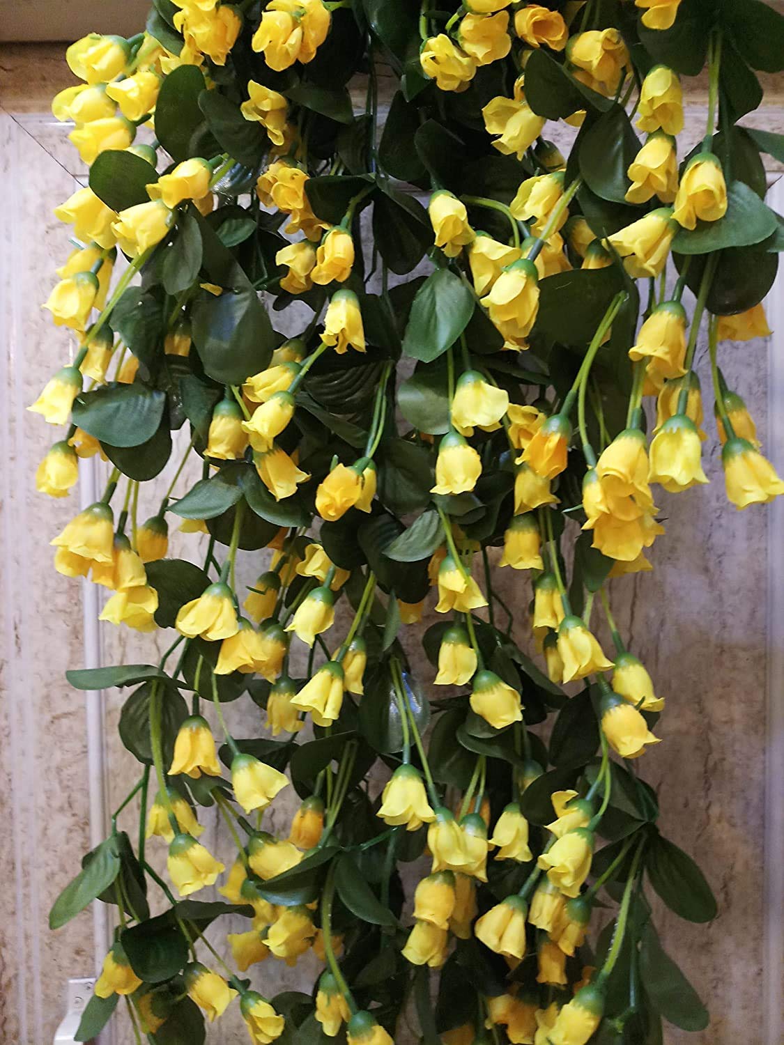 YASHVAID Plastic Artificial Hanging Orchid Rose Shaped Flowers Pack Of 1 (Yellow) (B085WXXKYH) Amazon Price History, Amazon Price Tracker