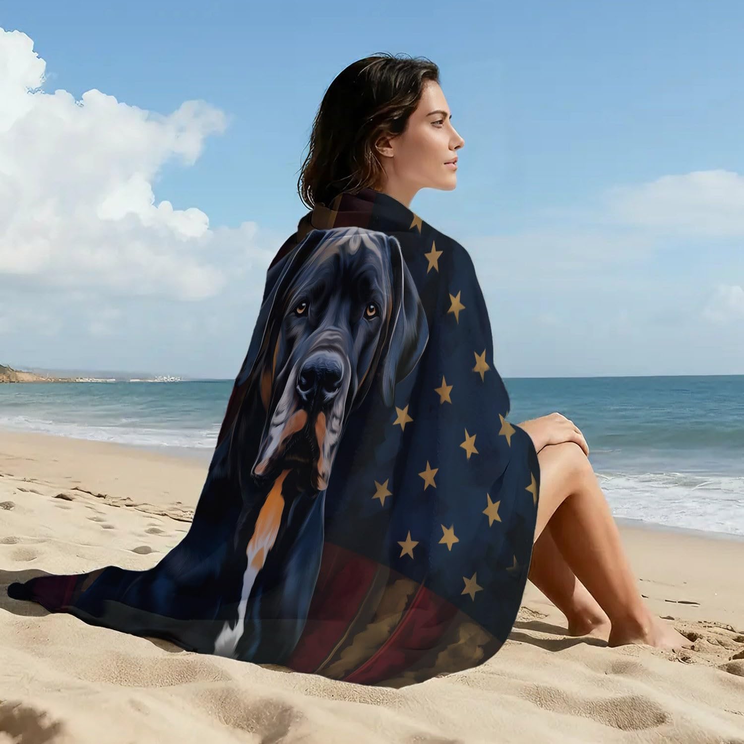 Générique Serviette de Plage Microfibre 200 x 100 CM,Drap de Plage Épuré, Dessin Animé, Mignon, Couverture de Plage Absorbante,Couverture de Bain Alpaga, Guirlande Lumineuse, Animaux