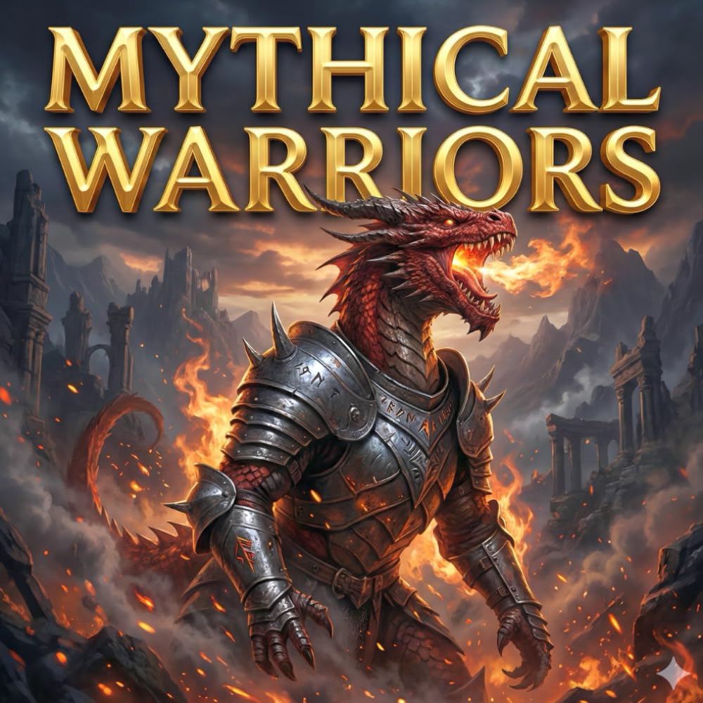 MYTHICAL WARRIORS: Epic Dragon Coloring Book for Adults and Teens: Highly Detailed Medieval Armored Beasts and Fantasy Battle Scenes. (LEGENDS IN ARMOR)