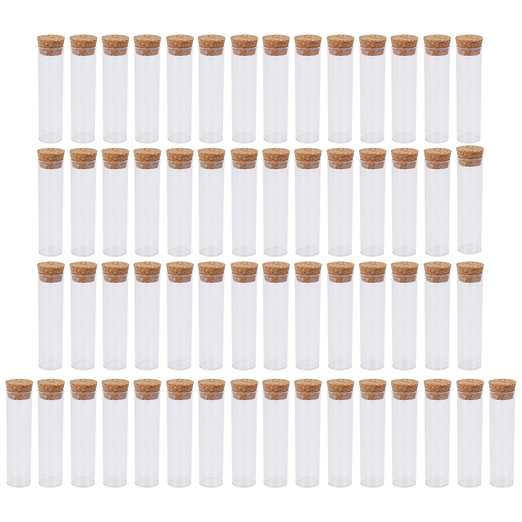 jinglinshuma 50Pcs/Pack 25X95mm Flat Bottom Tea Plastic Test Tube Drosophila Vials Culture Tube with Cork Stoppers