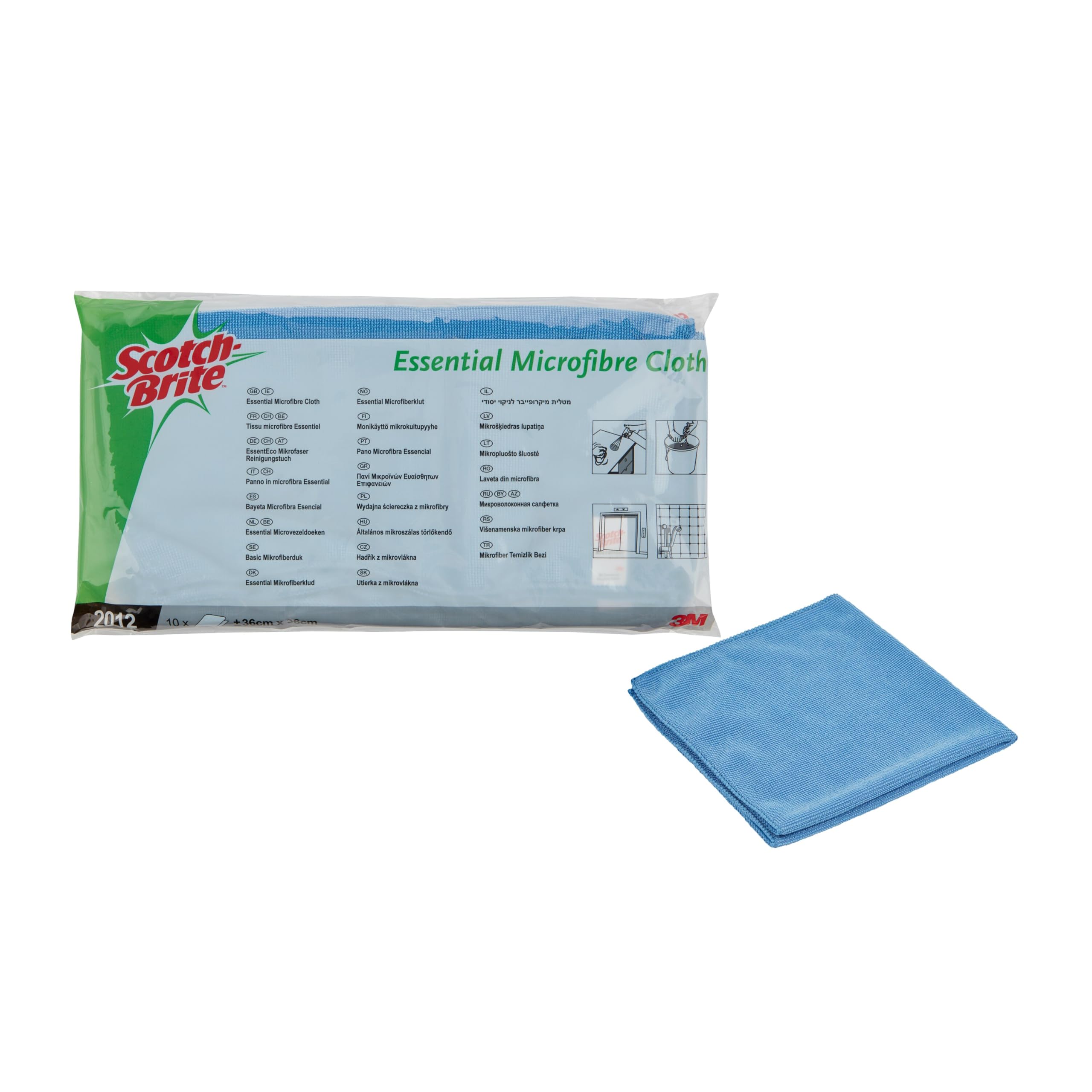 3M Scotch-Brite 421749 Ściereczka z mikrofibry Scotch-Brite Essent Eco 2012, 360 mm x 360 mm, niebieska (10 sztuk)