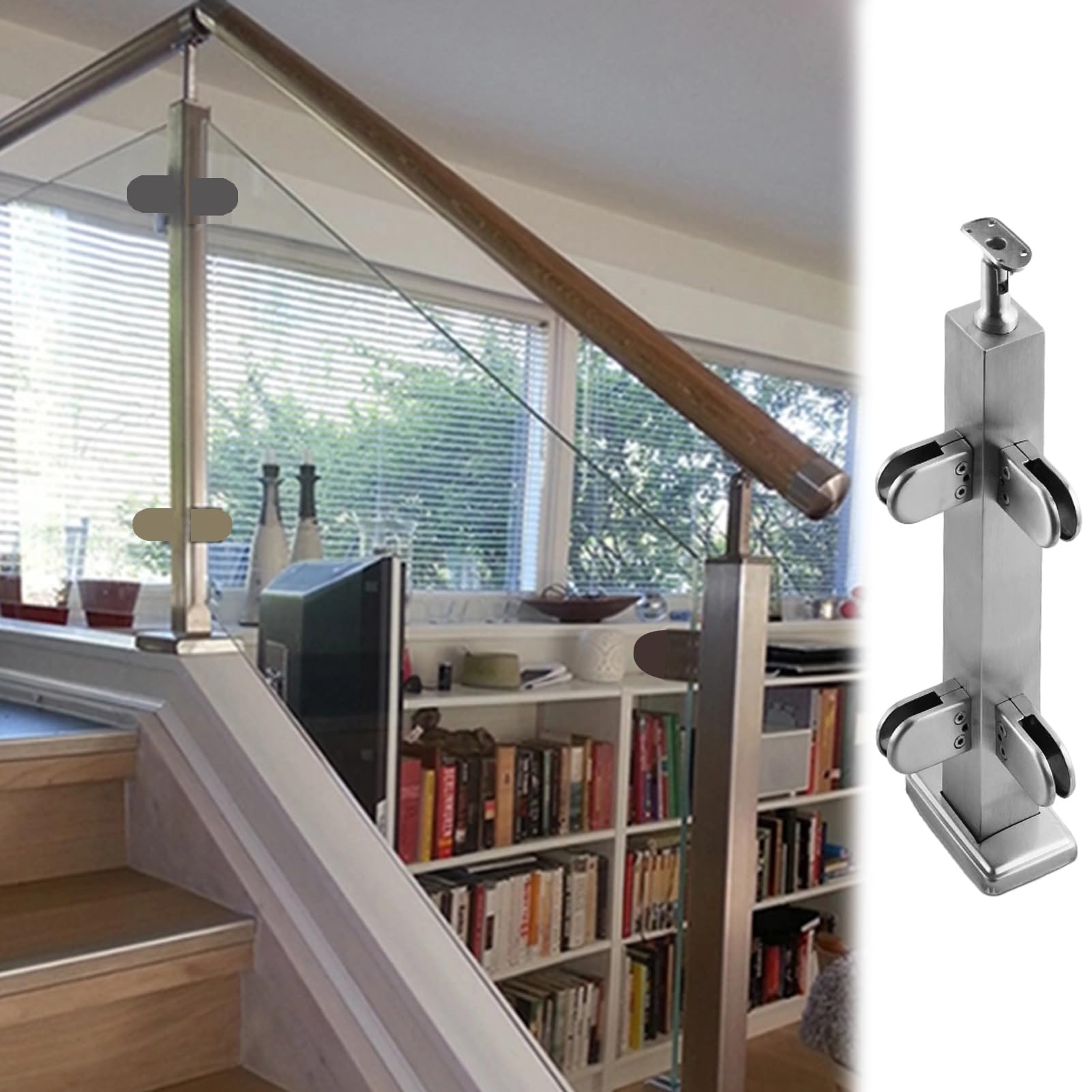 Système de serrage en verre et poteaux de balustrade pour main courante stable