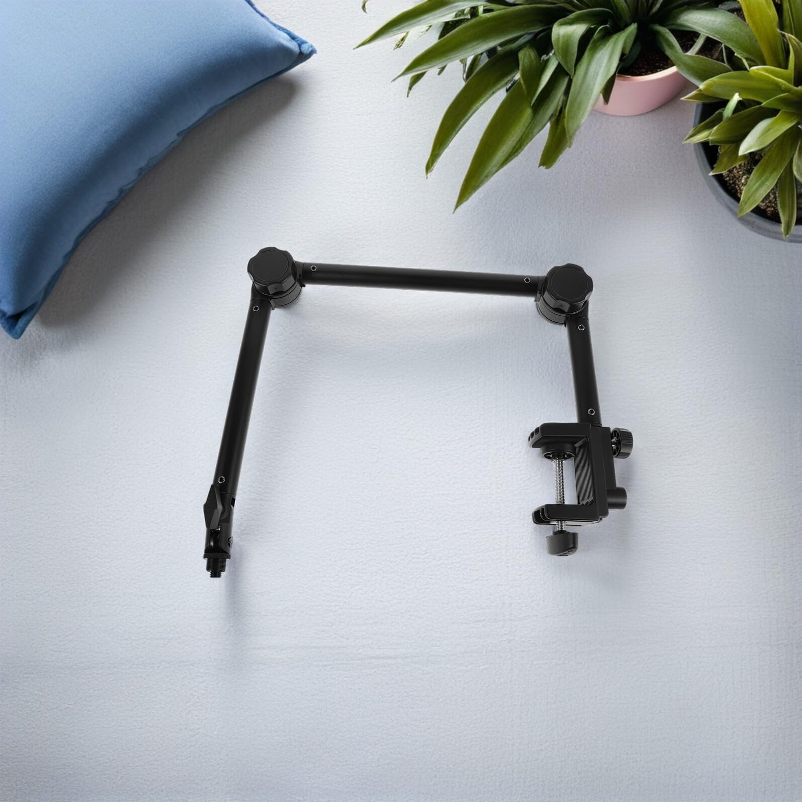 Soporte de Micrófono de Condensador con Brazo Flexible de 360 Grados, Material Metal y Plástico, Clip Ajustable para Escritorio Adecuado para Grabación en Estudio Profesional