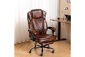 Ergonomic Wooden Office Chair with Footrest and 400 lbs Capacity