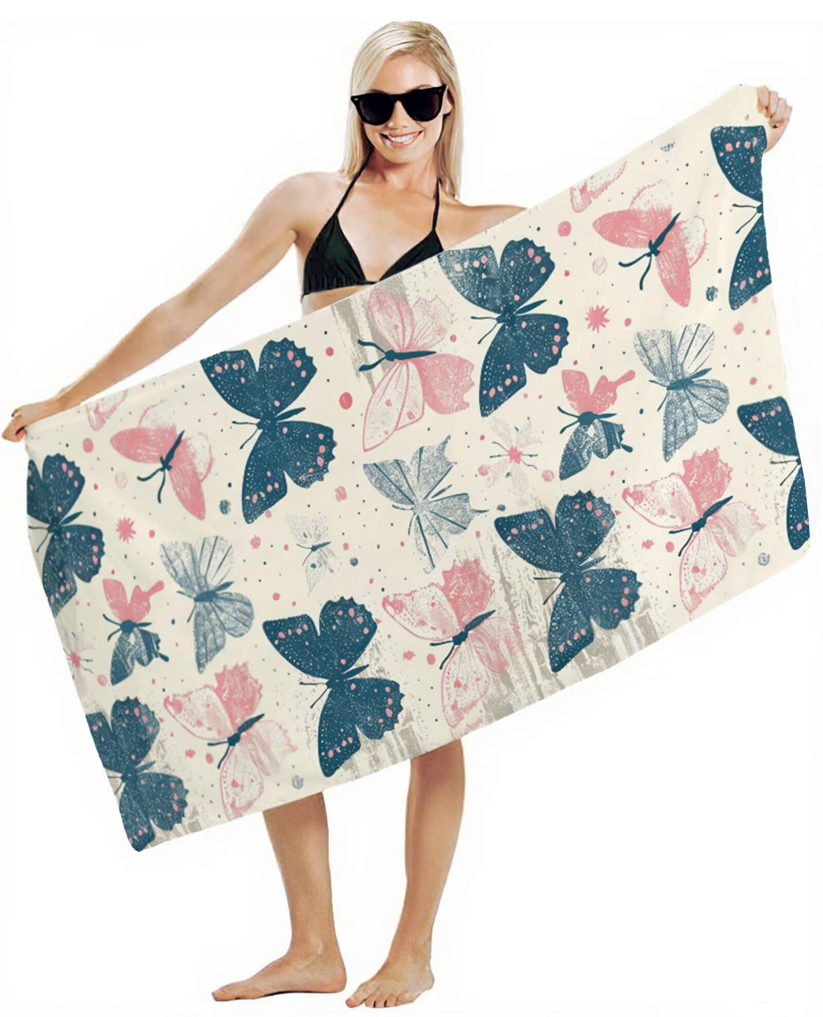 Telo Mare Grande 220x100 cm Asciugamano Palestra Asciugatura Rapida, Telo Mare Microfibra Anti-Sabbia, Morbido & Assorbente, Compatto & Leggero, per Viaggi, Piscina, Sport, Palestra, Campeggio Y2-395