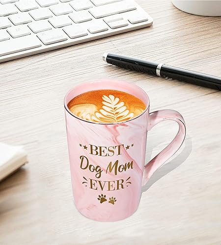 Miniatura 2 de RosieLily Best Dog Mom Ever - Tazas de café para mujeres, divertidas tazas de cerámica con diseño de mármol, regalos de cumpleaños para amantes de