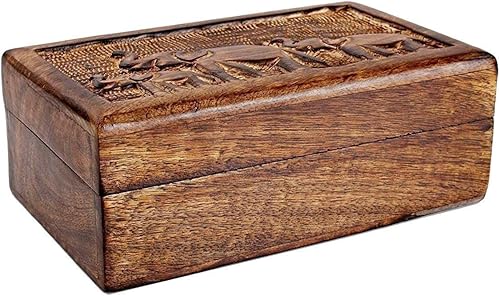 Miniatura 2 de ARTISENIA Regalos para el día de la madre, elefante de madera, tallado a mano, joyero, caja de joyería decorativa, caja de tarot, caja organizadora