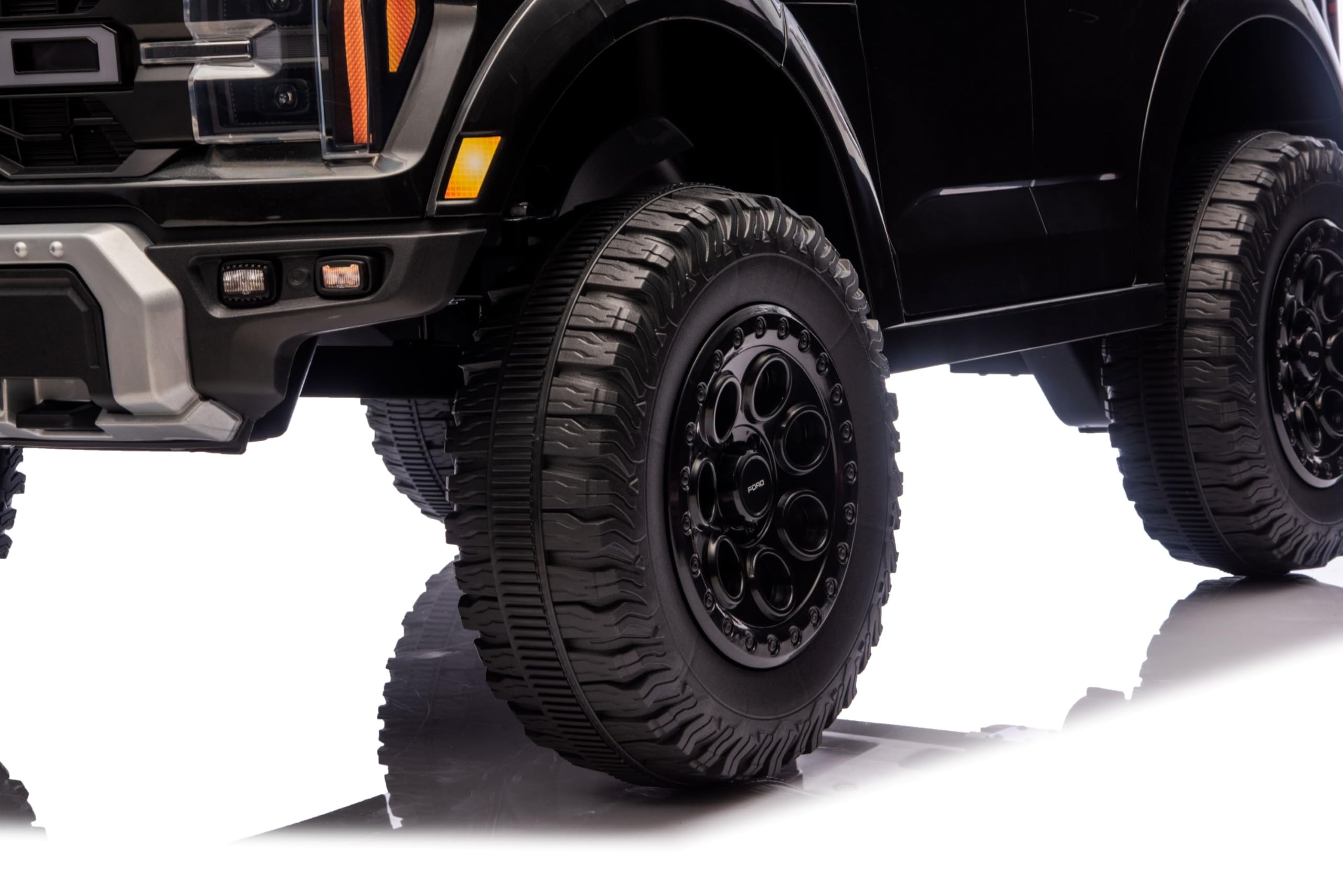 Ford F150 Raptor 24V Maxi Fuoristrada 2 Posti Auto Macchina Elettrica per Bambini Telecomando Luci a Led Bluetooth Ammortizzatori Carico Massimo 60 Kg Nero