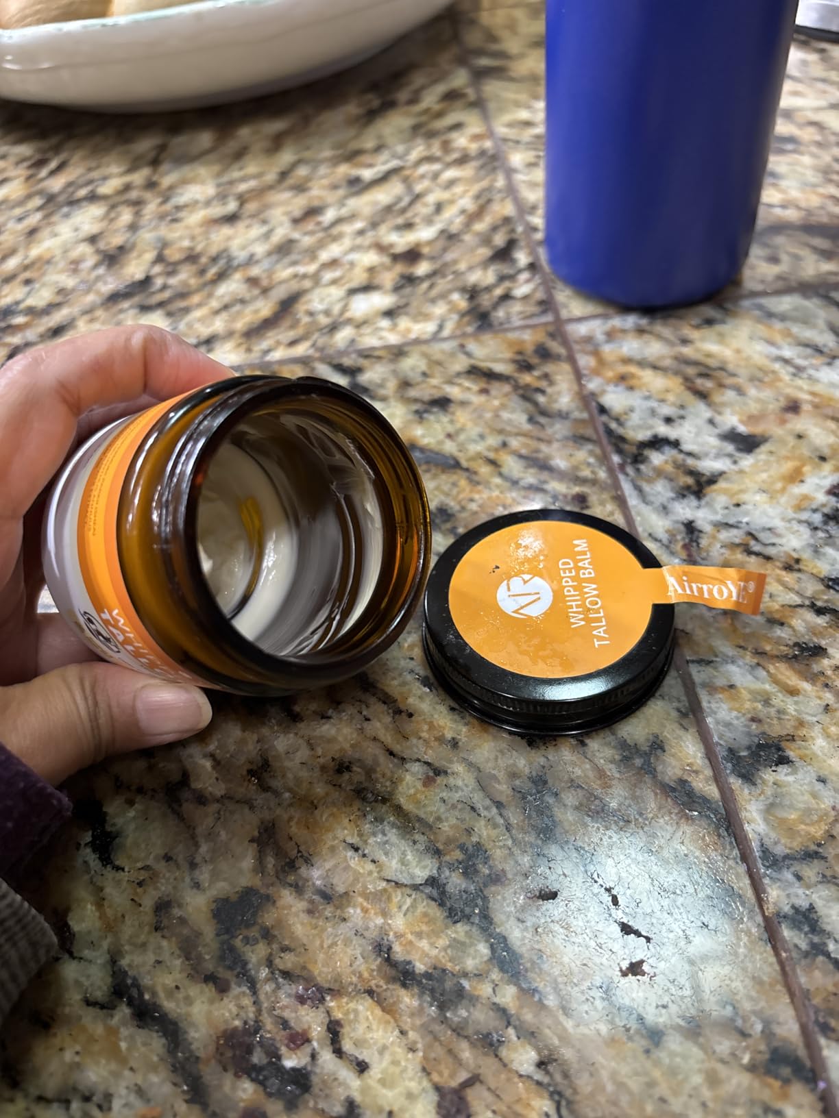 AirroYE Grass-Fed Beef Tallow for Skin: Whipped Beef Tallow Face Body Moisturizer - All Natural Skincare Tallow Balm for Eczema and Dry Skin 4oz (Unscented)