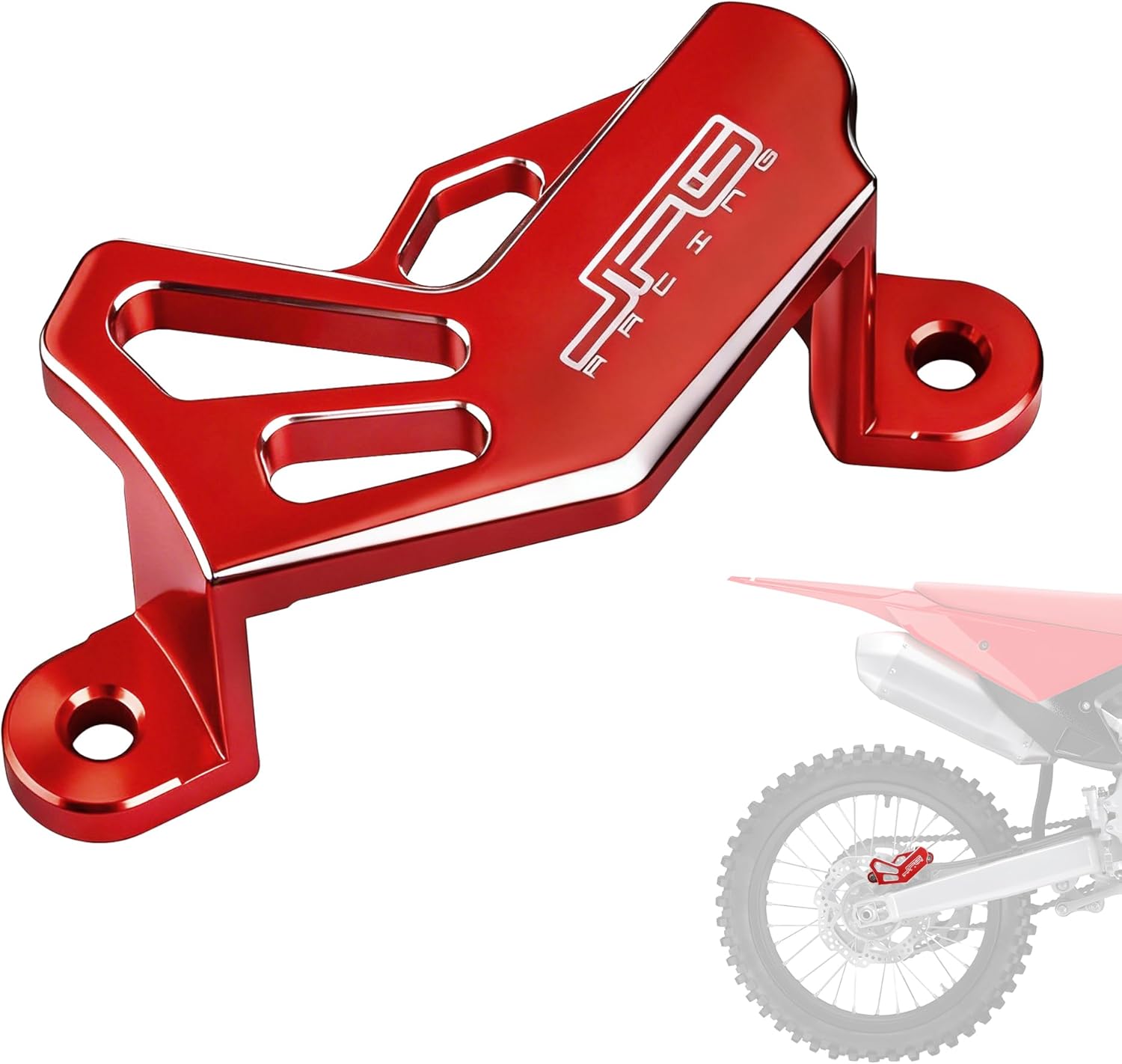 JFG RACING Dirt Bike Rear Brake Caliper Guard,CNC Dirtbike Caliper Protector for CRF250R 2004-2025/CRF250X 2004-2017/CRF450R 2002-2025/CRF450X 2005-2017/CRF450RX 2017-2025 - Red