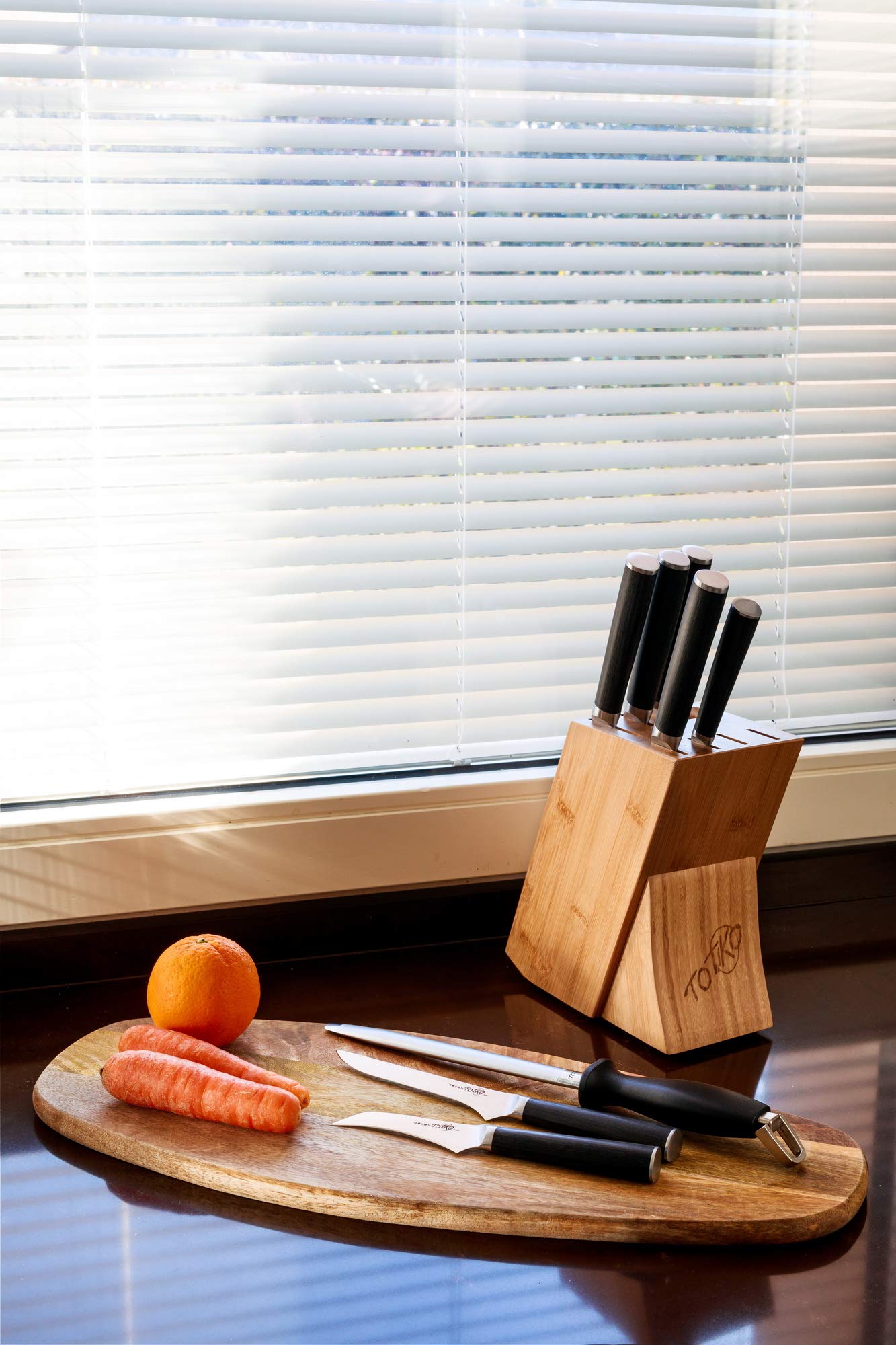 Kompletny zestaw 7 profesjonalnych noży + zapalniczka z bambusem - TOTIKO Japan Knives