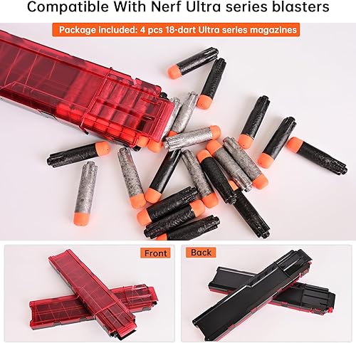 Miniatura 3 de Revista, 18 pinzas de dardos para Nerf Ultra Series Blasters 4 piezas (negro)