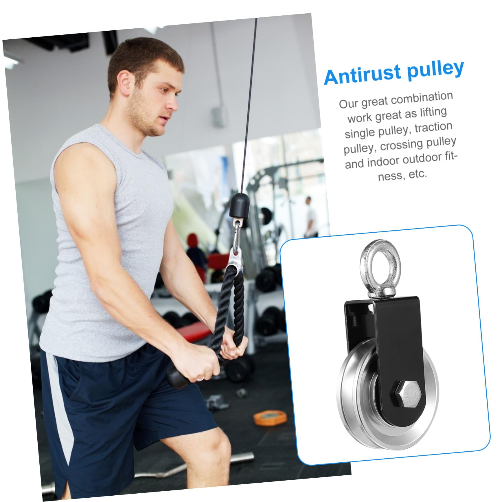 Alipis Puleggia Sollevamento in Alluminio Antiruggine per Accessori Allenamento Ruota Silenziosa per Attrezzatura Palestra Indoor e Outdoor Supporto per Cavo Fitness e Sollevamento