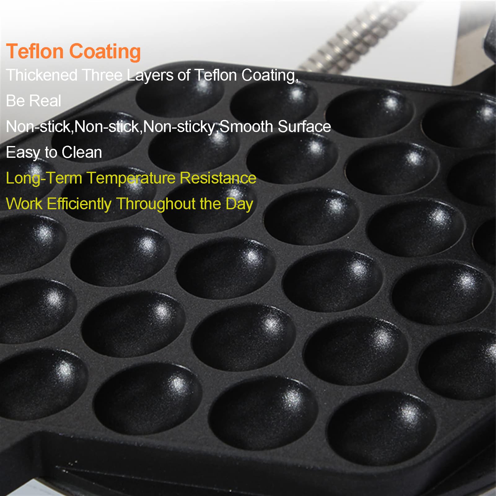 Gofrera Tipo Bubble Máquina de Waffles,Bubble Waffle Maker de Estilo de Hong Kong por Ambos Lados y rotación de 180° Antiadherente para Uso doméstico o Comercial,Single Head