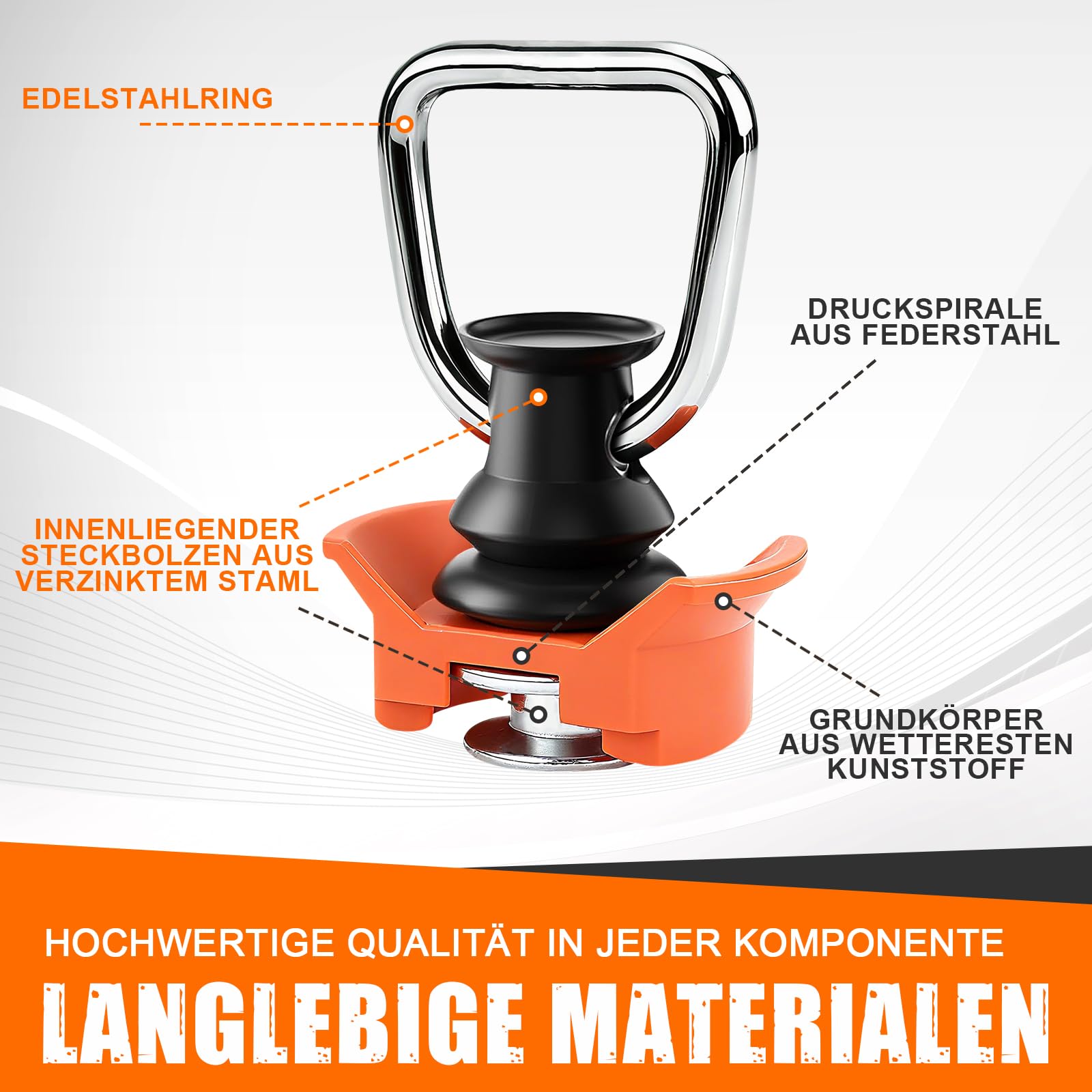 ELNLE Airlineschiene Fitting Ring 6 Stück Airline Schienen Endbeschlag Fittinge für Airlineschiene mit 50 daN/kg, Einfachendbeschlag für Zurrschienen für Sicheres Verzurren Transportieren