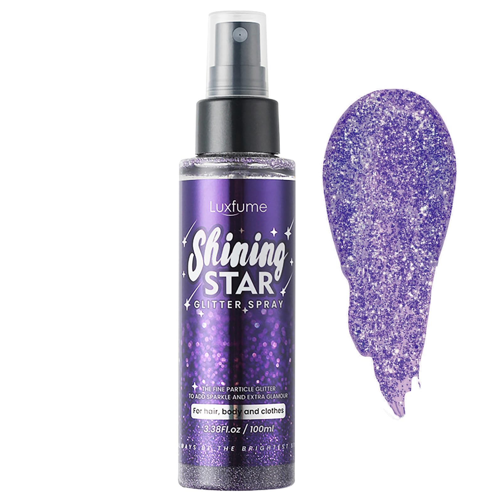 RoseFlower Glitter Spray - Body, Fabric & Hair Sparkle Shimmer Powder Spray for Stage Makeup Party