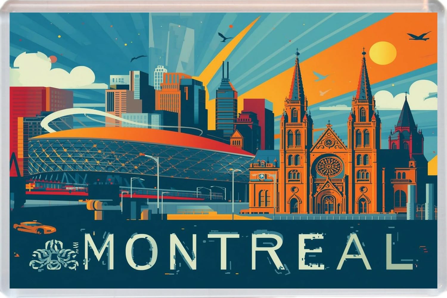 Montreal - Canada - Jumbo Artistic Fridge Magnet 96 x 67mm BBSFHM3589