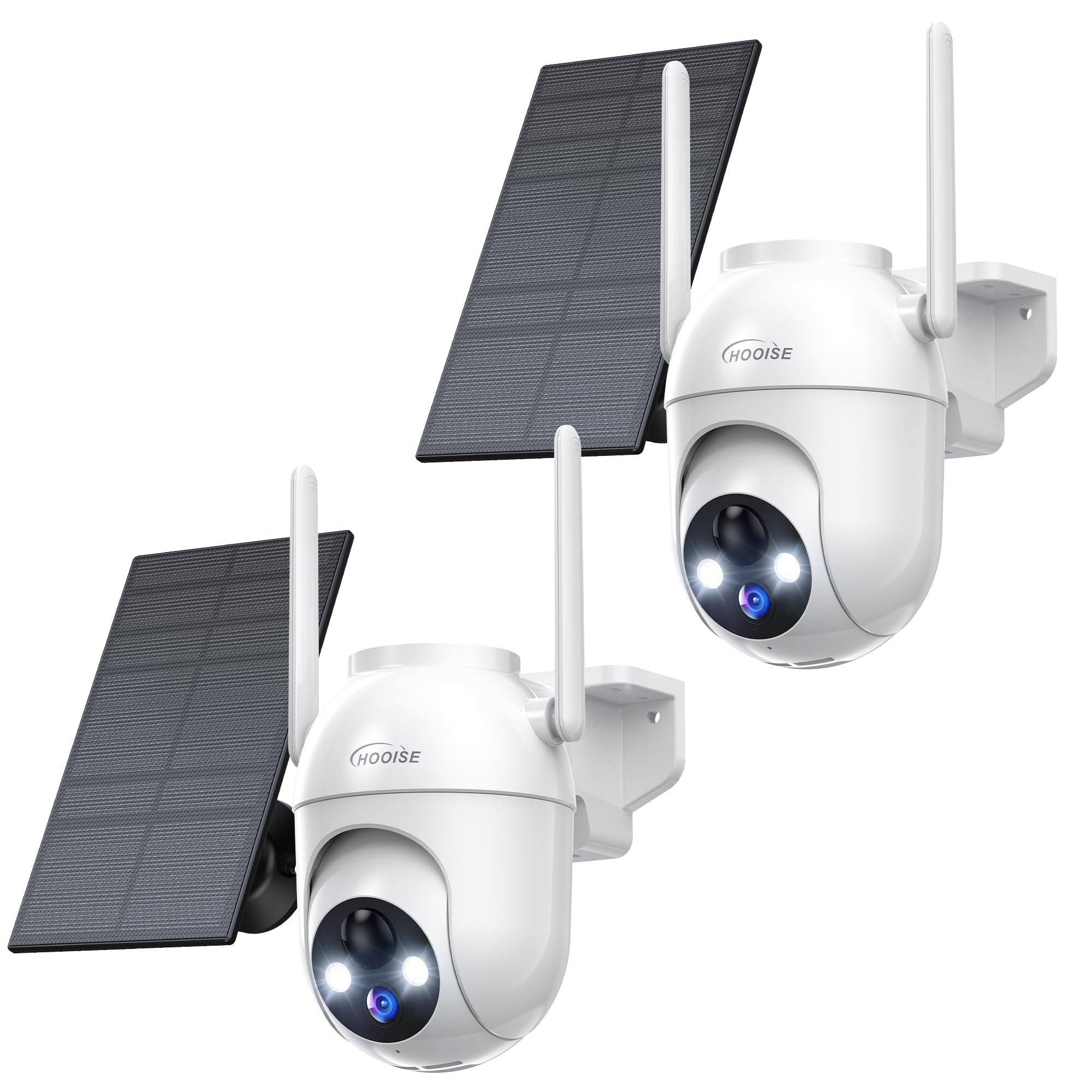 Camara Vigilancia WiFi Exterior Solar - 2Piezas 2K Camaras de Vigilancia sin Cables 360° Camara Vigilancia Exterior Batería Camara de Seguridad Exterior con Visión Nocturna Color y Detección Humana