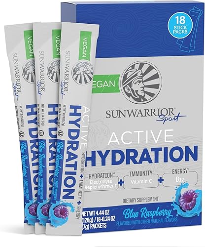 Sunwarrior - Electrolitos en polvo con vitamina b12  Agua de coco con sal real  Paquete de hidratación potenciador de agua de nutrición deportiva