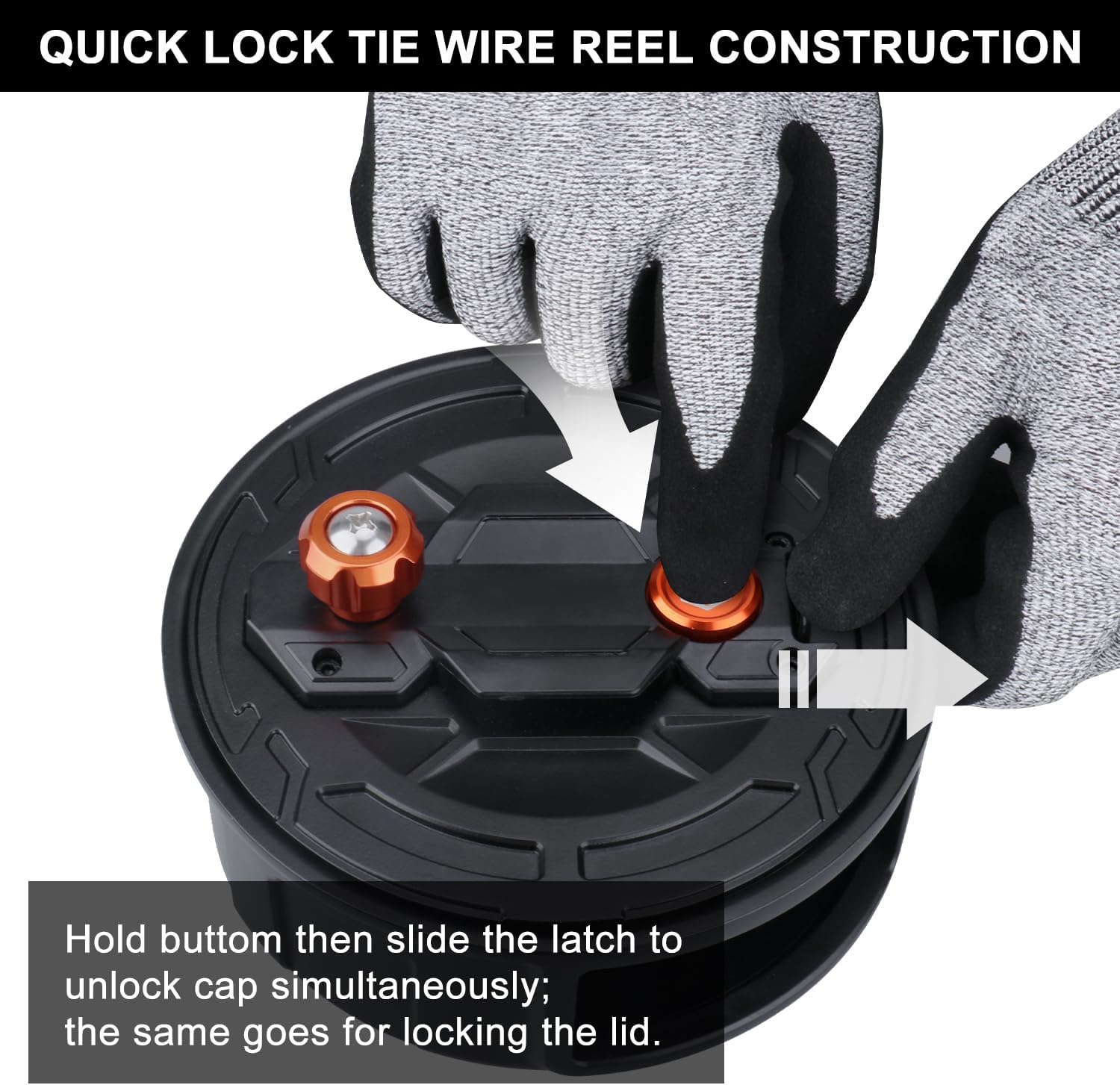 Tie Wire Reel – Lightweight Aluminum, Quick Lock Mechanism, Ambidextrous Rewind Knob, 12-18 Gauge Wire,Tie Wire Retractable Reel Portable and Durable Tie Wire Roll Wire Dispenser
