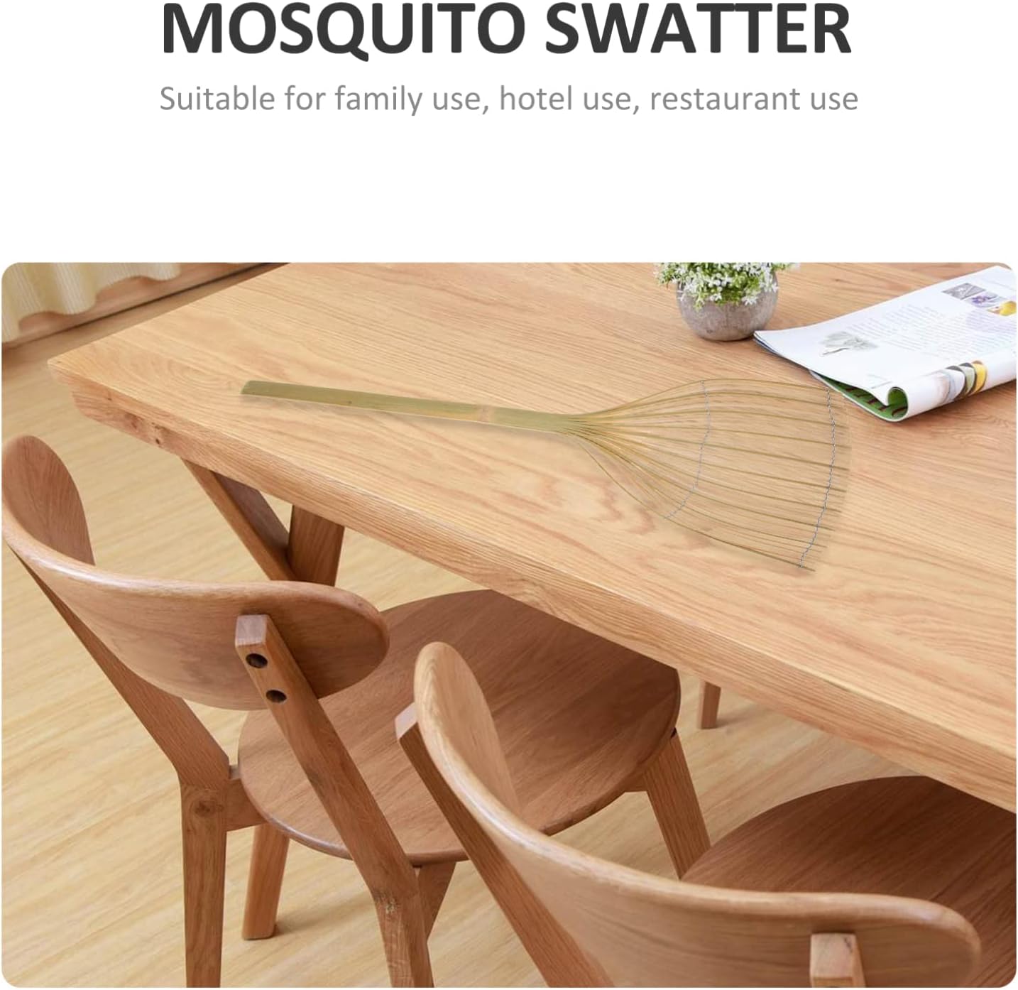 Hemoton Fly Swatter Long Handle Bamboo Fly Swatter Pack for Indoor/Outdoor/Classroom 2 Pack, 57x13.5x0.85cm : Patio, Lawn & Garden