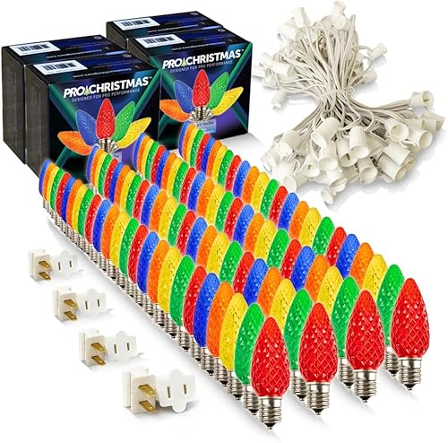 Miniatura 16 de Pro Christmas C9 - Kit de luces LED de Navidad para techos y caminos, corte a medida, grado comercial al aire libre