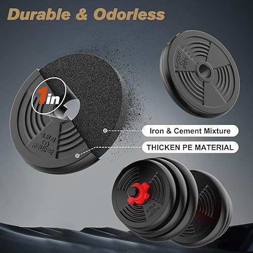 Miniatura 2 de RELIFE REBUILD YOUR LIFE Juego de mancuernas ajustables 6 en 1, pesas rusas con mancuernas, push-up, soporte de realce y rodillo abdominal, para