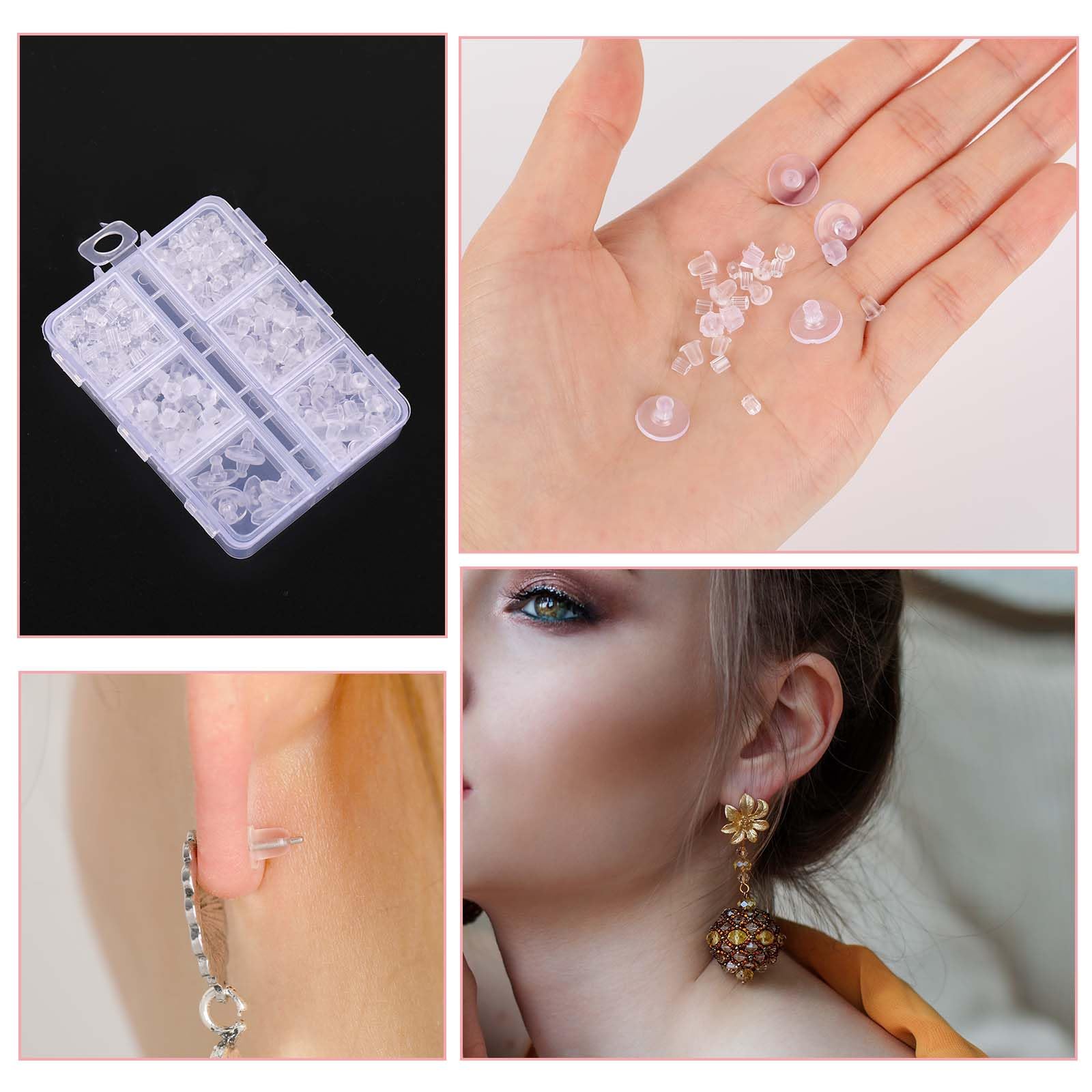 Lot De 600 Fermoirs De Boucles D'oreilles En Silicone - 6 Styles, Hypoallergéniques, Pour Création Bijoux DIY